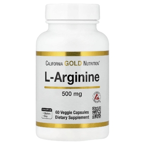 California Gold Nutrition, L-аргинин, 500 мг, 60 растительных капсул