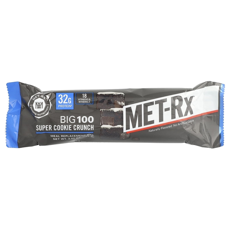 MET-Rx, батончик для замены еды, хрустящее печенье, 9 батончиков, 100 г (3,52 унции)