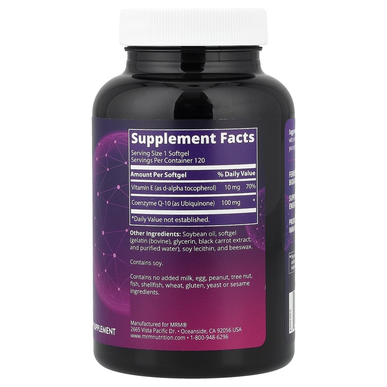 MRM Nutrition, коэнзим Q10, 120 капсул