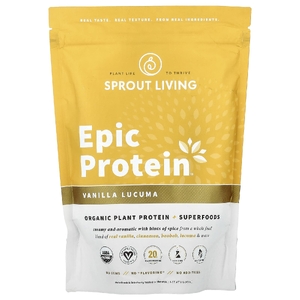 Sprout Living, органический растительный протеин, ваниль и лукума, 456 г (1 фунт)
