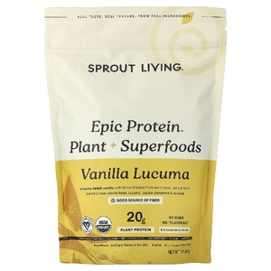 Sprout Living, органический растительный протеин, ваниль и лукума, 456 г (1 фунт)