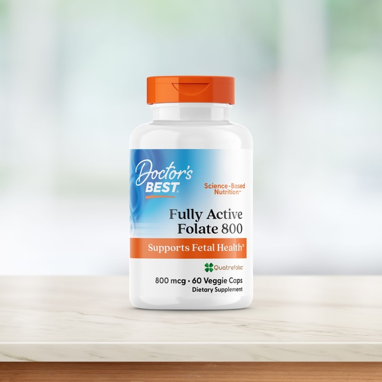 Doctor's Best, фолат, 800 мкг, 60 растительных капсул