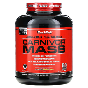 MuscleMeds, гейнер с говяжьим протеином, шоколад и арахисовое масло, 2674 г (5,9 фунта)