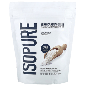  Isopure, протеиновый порошок с нулевым содержанием углеводов, с нейтральным вкусом, 454 г (1 фунт)