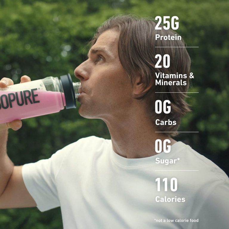 Isopure, протеиновый порошок без углеводов, со вкусом клубники со сливками, 480 г (1,06 фунта)