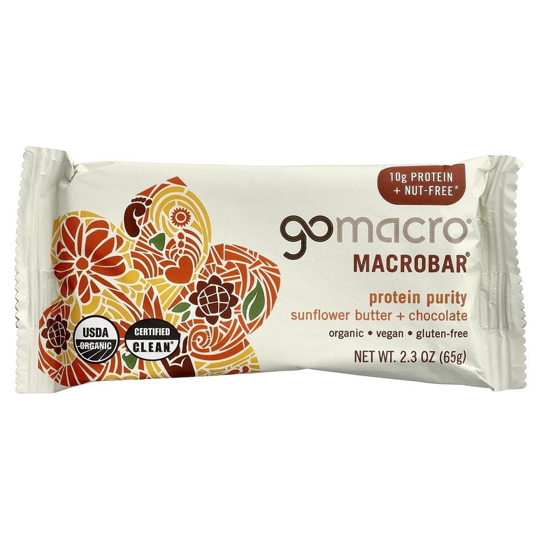 GoMacro, MacroBar®, протеиновый батончик, подсолнечное масло и шоколад, 12 батончиков по 65 г (2,3 унции)