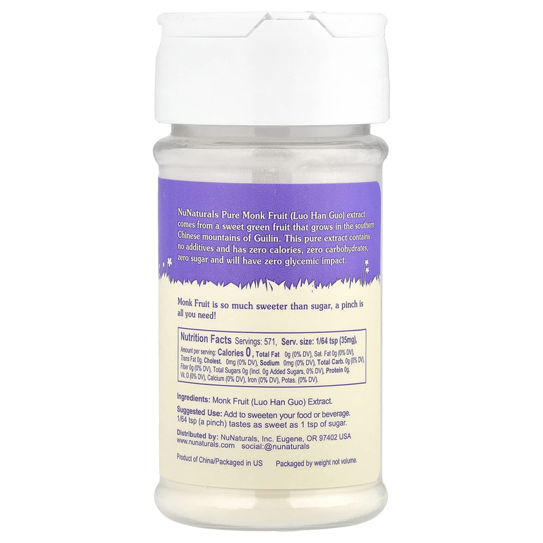 NuNaturals, Чистый экстракт плодов архата, 0,71 унций (20 г)