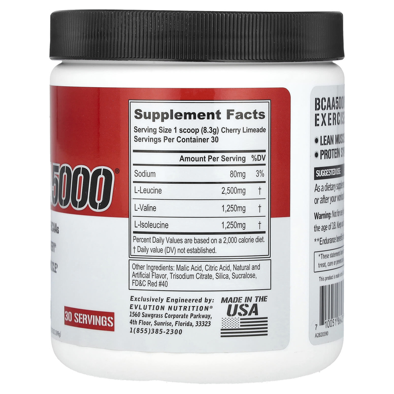 EVLution Nutrition, аминокислоты с разветвленной цепью, вишневый лаймад, 249 г (8,78 унции)