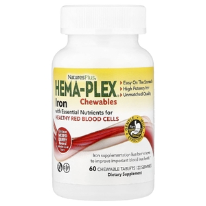NaturesPlus, витаминно-минеральная добавка с железом, 60 жевательных таблеток