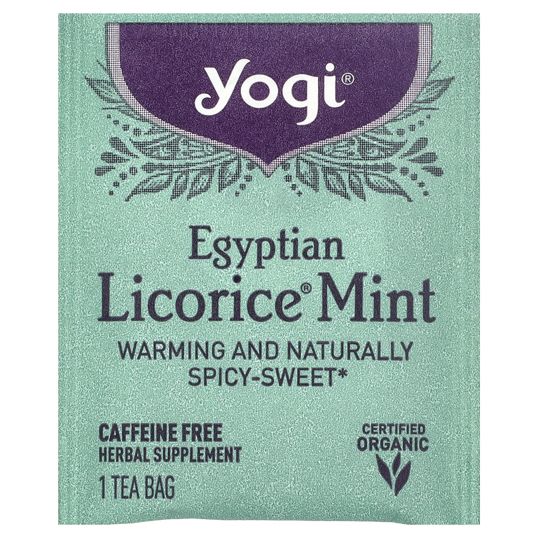 Yogi Tea, чай с солодкой и мятой, без кофеина, 16 чайных пакетиков, 32 г (1,12 унции)