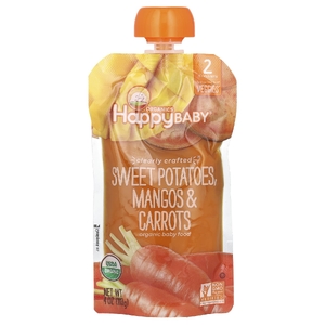 Happy Family Organics, органическое детское питание, для детей от 6 месяцев, батат, манго и морковь, 113 г (4 унции)