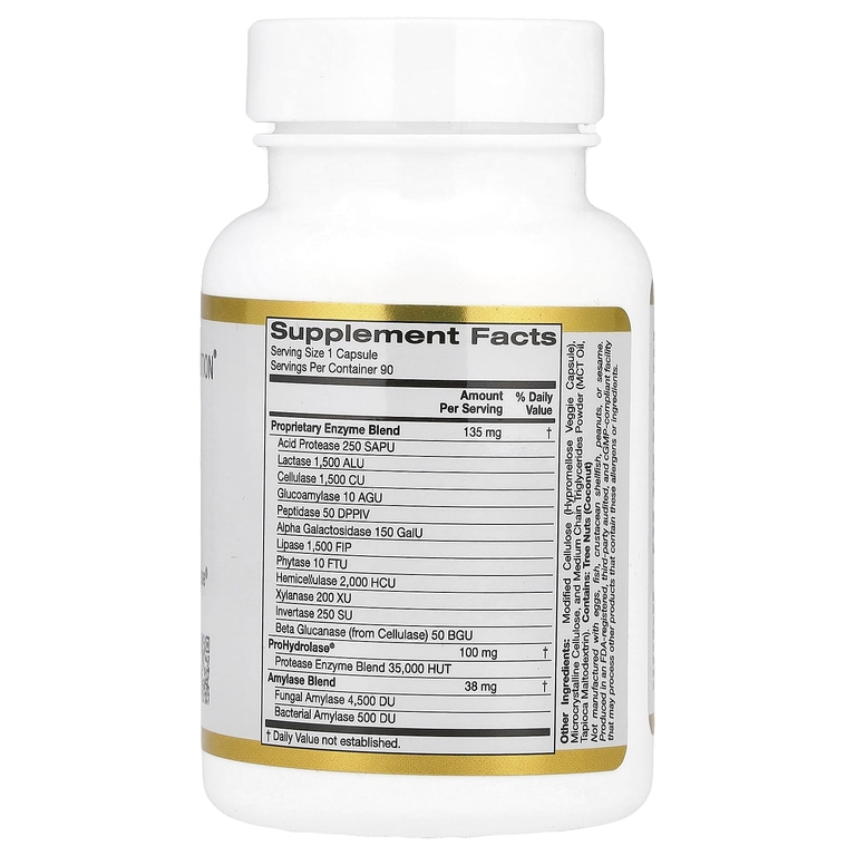 California Gold Nutrition, пищеварительные ферменты, 90 вегетарианских капсул
