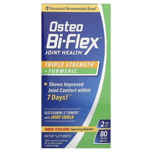 Osteo Bi-Flex, добавка для здоровья суставов, тройная сила действия + куркума, 80 покрытых оболочкой таблеток
