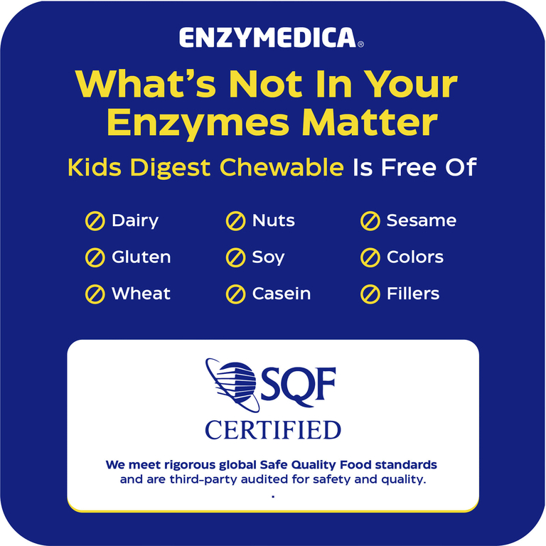 Enzymedica, жевательные пищеварительные ферменты для детей, со вкусом фруктового пунша, 60 жевательных таблеток