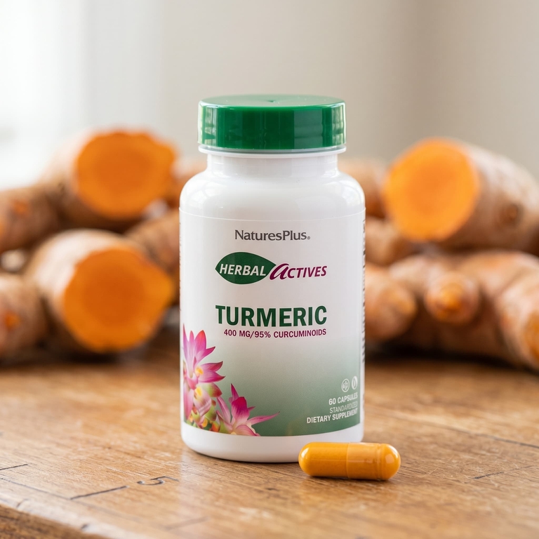 NaturesPlus, куркума, 400 мг, 60 капсул