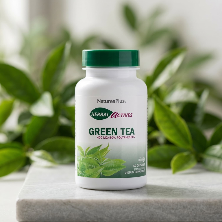 NaturesPlus, зеленый чай, 400 мг, 60 капсул
