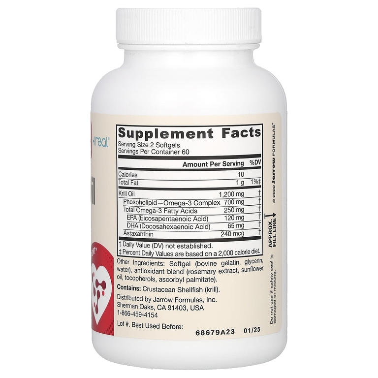 Jarrow Formulas, Масло криля, 120 капсул (600 мг в каждой капсуле)