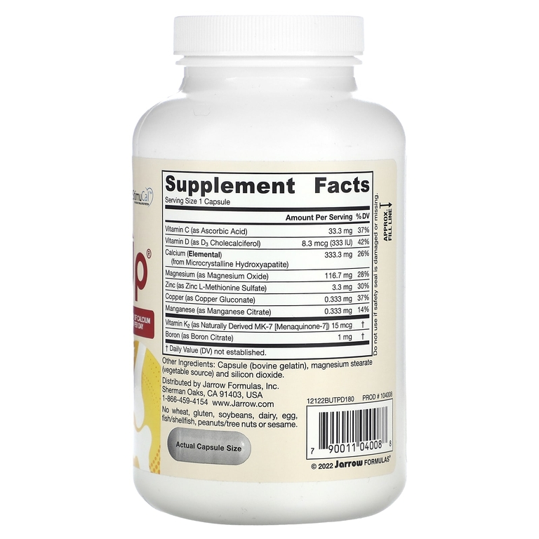 Jarrow Formulas, комплекс для поддержки плотности костной ткани с кальцием, 180 капсул