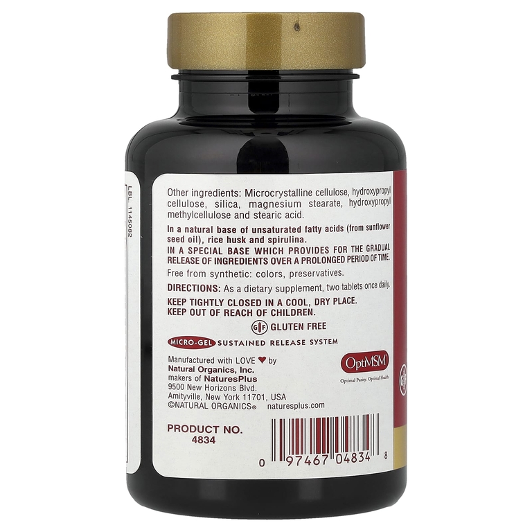 NaturesPlus, добавка с МСМ для роста волос, для мужчин и женщин, 60 таблеток