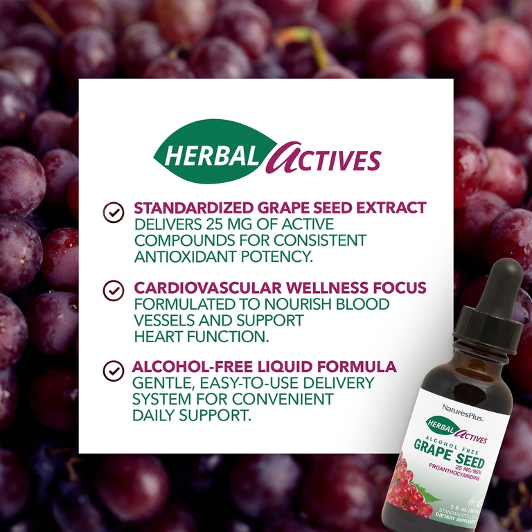 NaturesPlus, виноградные косточки, без спирта, 30 мл (1 жидк. унция)