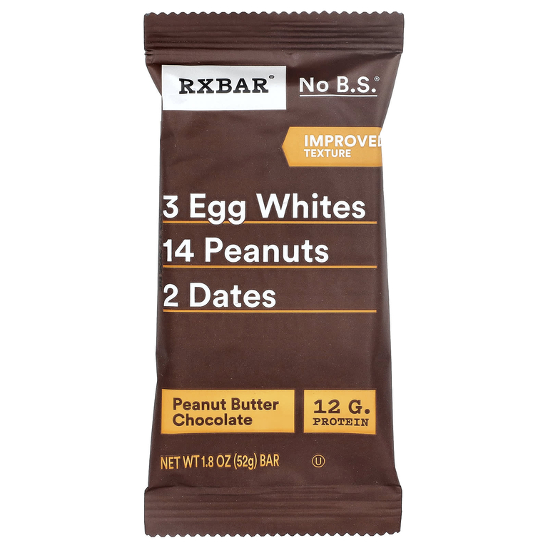 RXBAR, протеиновый батончик, арахисовая паста и шоколад, 12 батончиков по 52 г (1,8 унции)