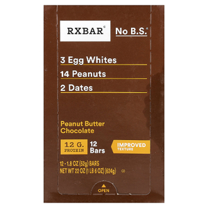 RXBAR, протеиновый батончик, арахисовая паста и шоколад, 12 батончиков по 52 г (1,8 унции)