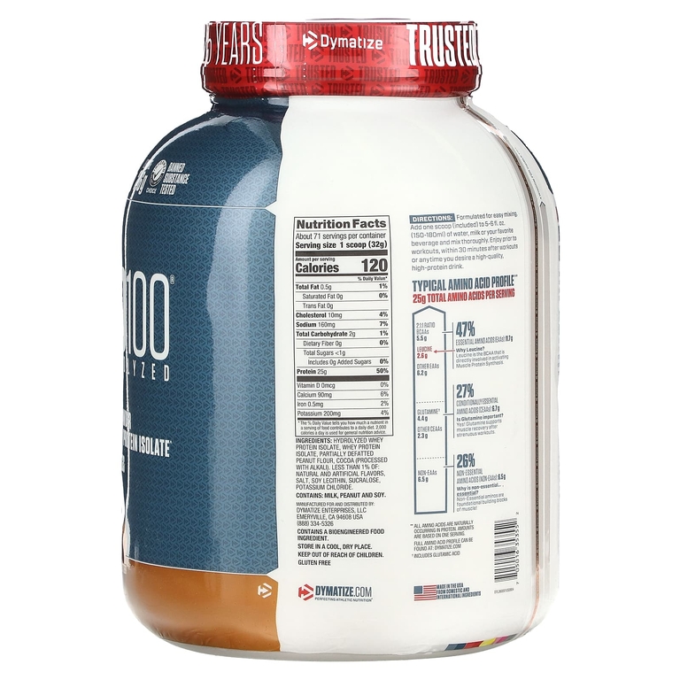 Dymatize, изолят сывороточного протеина, шоколад и арахисовое масло, 2,3 кг (5 фунтов)