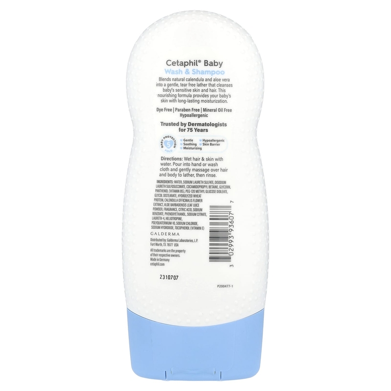 Cetaphil, шампунь и гель для душа для детей, с натуральной календулой, 230 мл (7,8 жидк. унции)