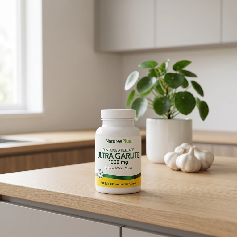 NaturesPlus, Чеснок с ослабленным запахом с длительным высвобождением, 1000 мг, 90 таблеток