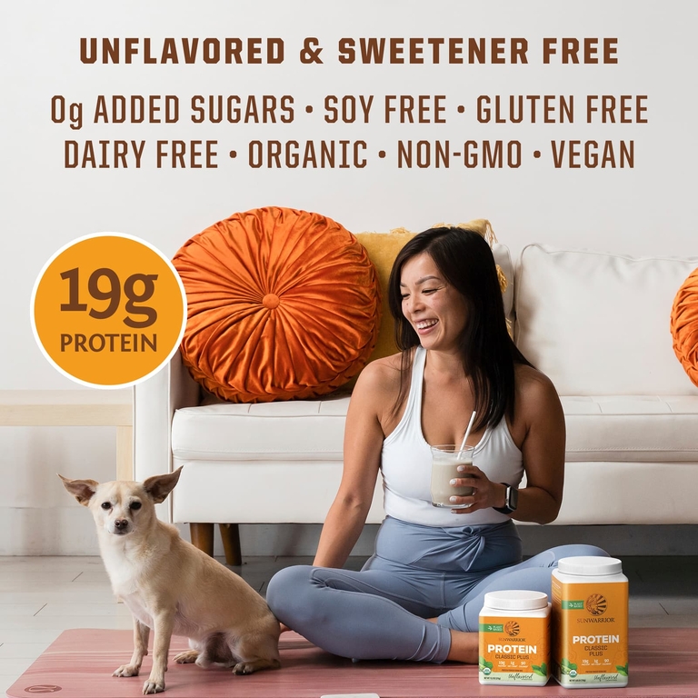 Sunwarrior, протеин «Классик плюс», растительный, без вкусовых добавок, 375 г (13,2 унции)
