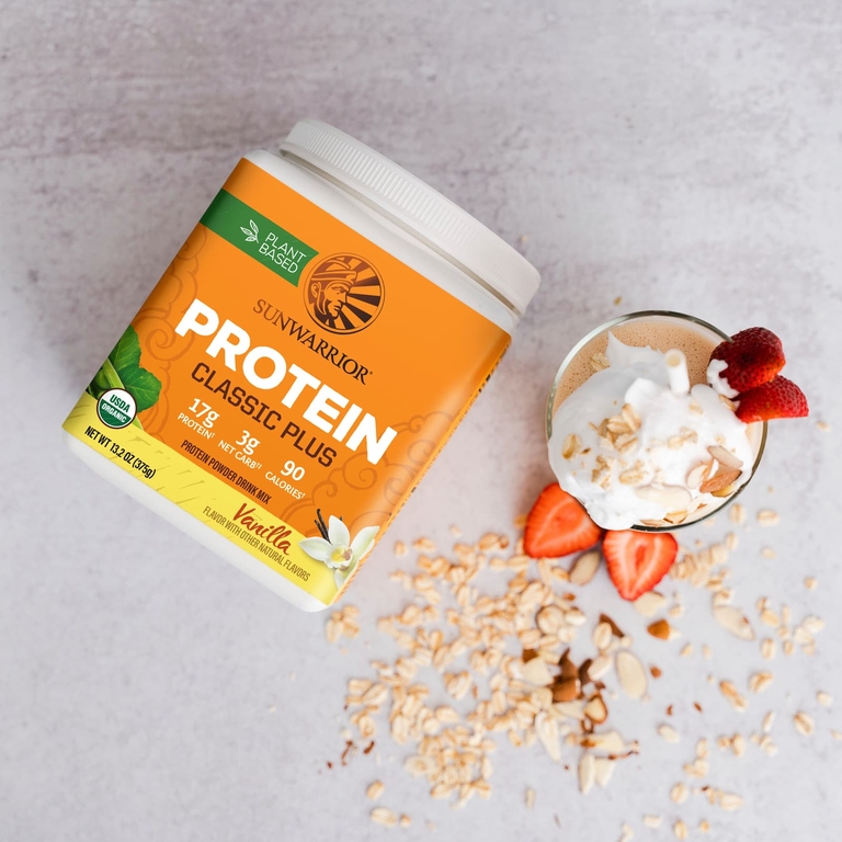 Sunwarrior, протеин на растительной основе, ванильный вкус, 375 г (13,2 унций)