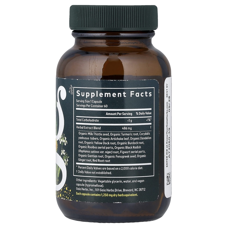 Gaia Herbs, средство для очищения печени, 60 капсул
