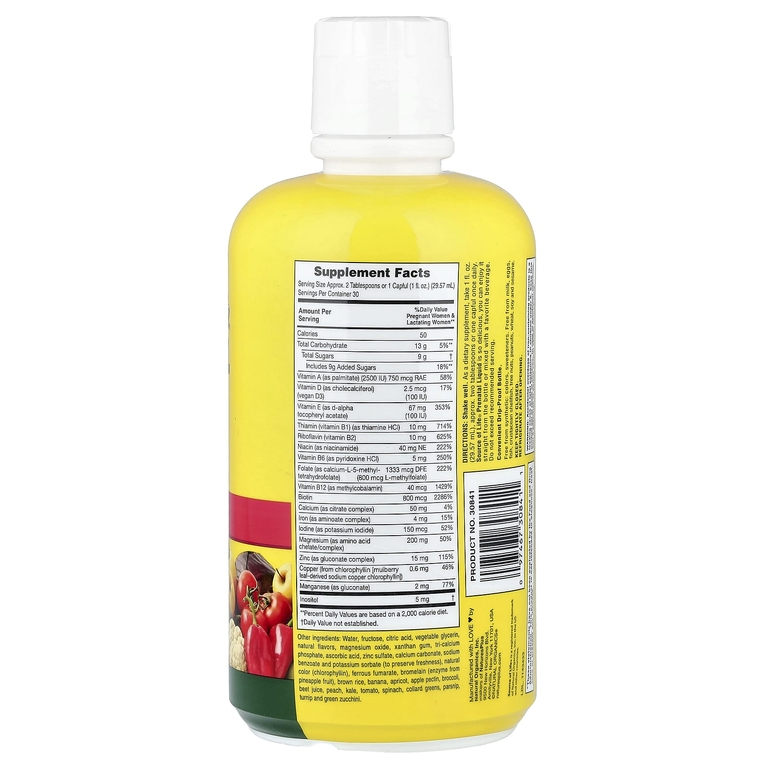NaturesPlus, витаминно-минеральная жидкая добавка для беременных, тропические фрукты, 887,10 мл (30 жидк. унций)