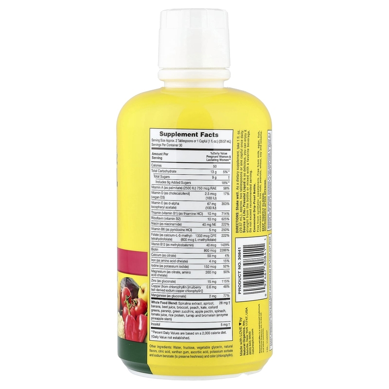 NaturesPlus, витаминно-минеральная жидкая добавка для беременных, тропические фрукты, 887,10 мл (30 жидк. унций)