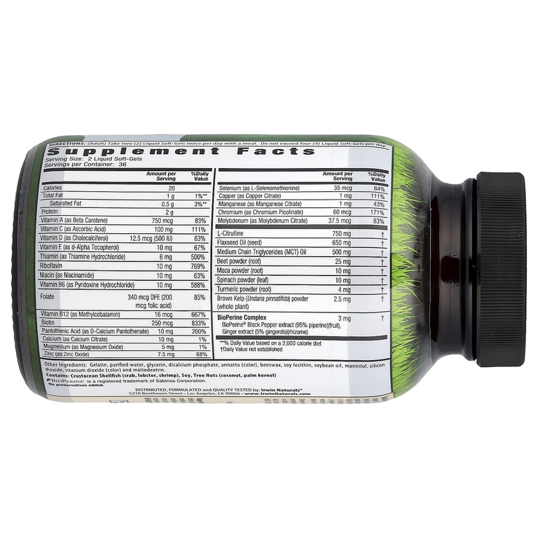 Irwin Naturals, Quick Energy Red Liquid-Gel Multi™, 72 желатиновых капсулы (Товар снят с продажи) 