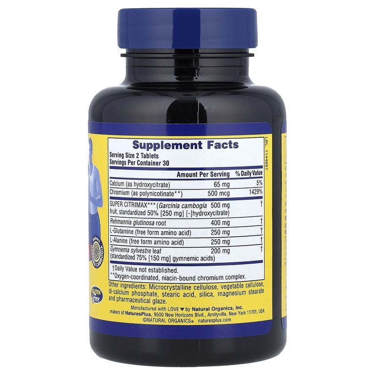 NaturesPlus, добавка для здорового баланса сахара, 60 таблеток