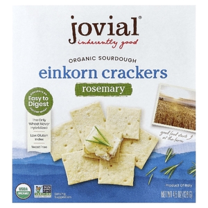 Jovial, Органические крекеры на закваске, с розмарином, 128 г (4,5 унции)
