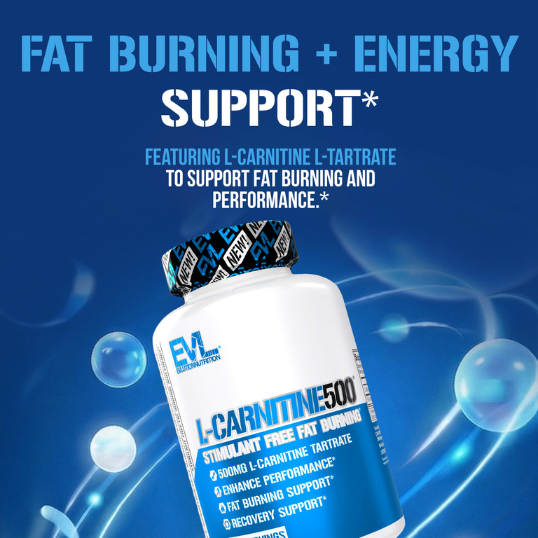 EVLution Nutrition, L-карнитин, 500 мг, 120 капсул