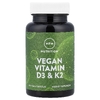 MRM Nutrition, веганские витамины D3 и K2, 62,5 мкг (2500 МЕ), 60 веганских капсул