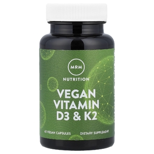 MRM Nutrition, веганские витамины D3 и K2, 62,5 мкг (2500 МЕ), 60 веганских капсул