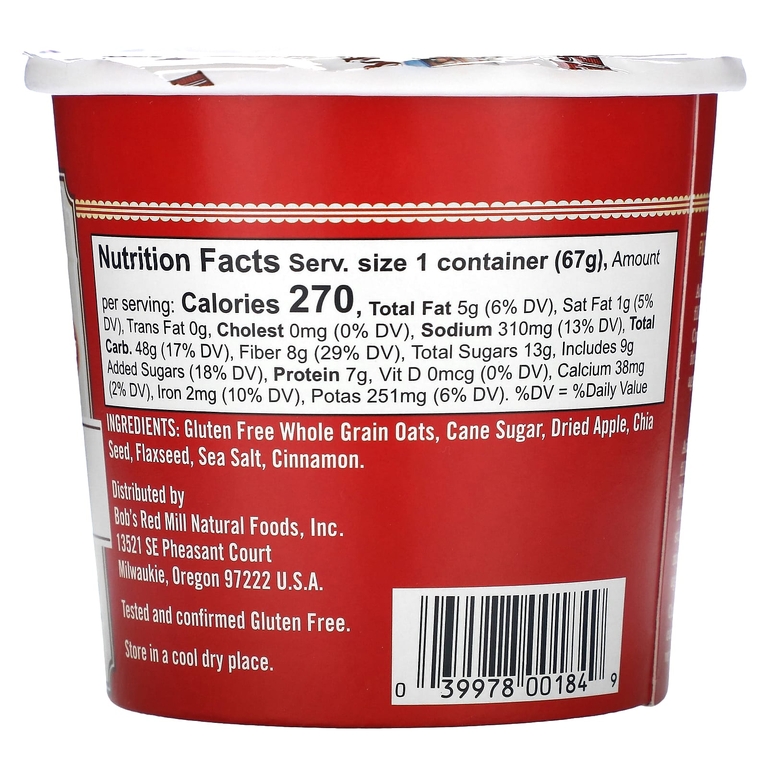 Bob's Red Mill, овсянка, яблоко и корица, 67 г (2,36 унции) (Товар снят с продажи) 