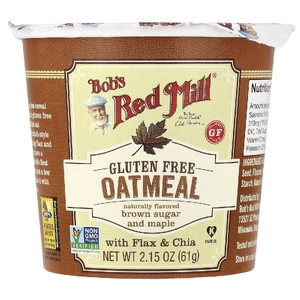 Bob's Red Mill, овсянка в чашке, с коричневым сахаром и кленовым сиропом, 61 г (2,15 унции) (Товар снят с продажи) 