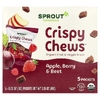 Sprout Organics, органический снек из фруктов и овощей, для детей от 12 месяцев, яблоко, ягоды и свекла, 5 пакетиков по 18 г (0,63 унции)