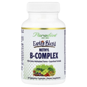 Paradise Herbs, комплекс метилированных витаминов группы B, 60 вегетарианских капсул