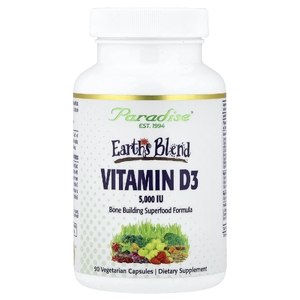 Paradise Herbs, витамин D3, 90 вегетарианских капсул