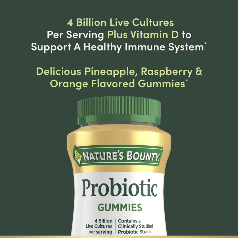Nature's Bounty, жевательные таблетки с пробиотиками, ананас, малина и апельсин, 60 жевательных таблеток