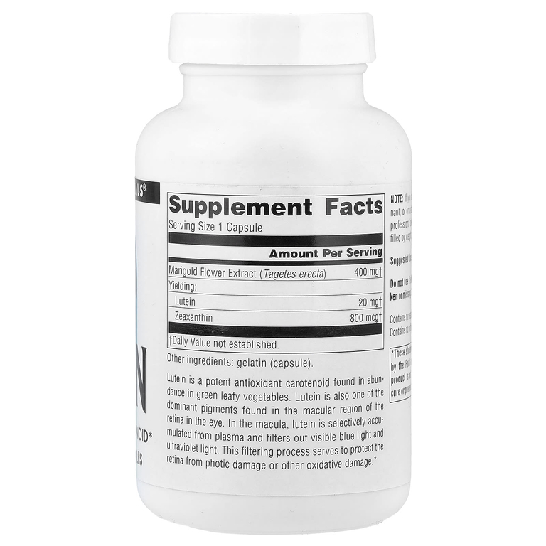 Source Naturals, Лютеин, 20 мг, 120 капсул