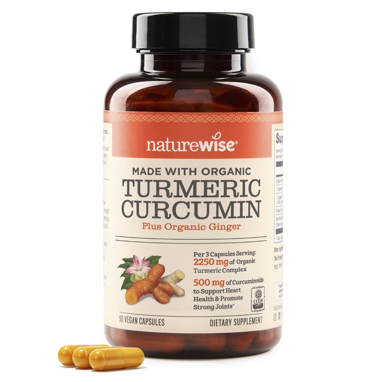 NatureWise, куркумин из органической куркумы, 90 веганских капсул
