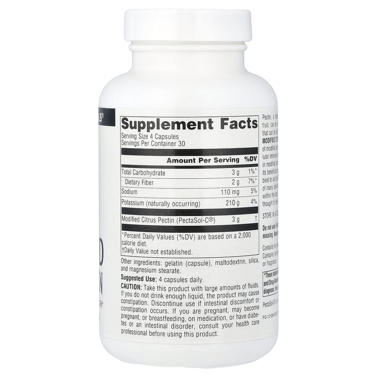 Source Naturals, модифицированный цитрусовый пектин, 120 капсул