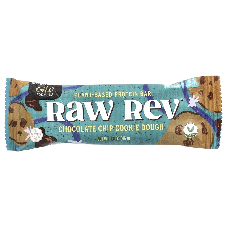 Raw Rev, Печенье с шоколадной крошкой, 12 батончиков, 1,6 унц. (46 г) каждый